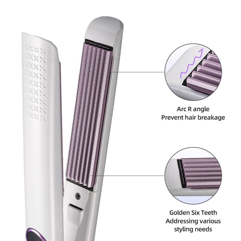 Ceramic hair straightener with curved R-angle design