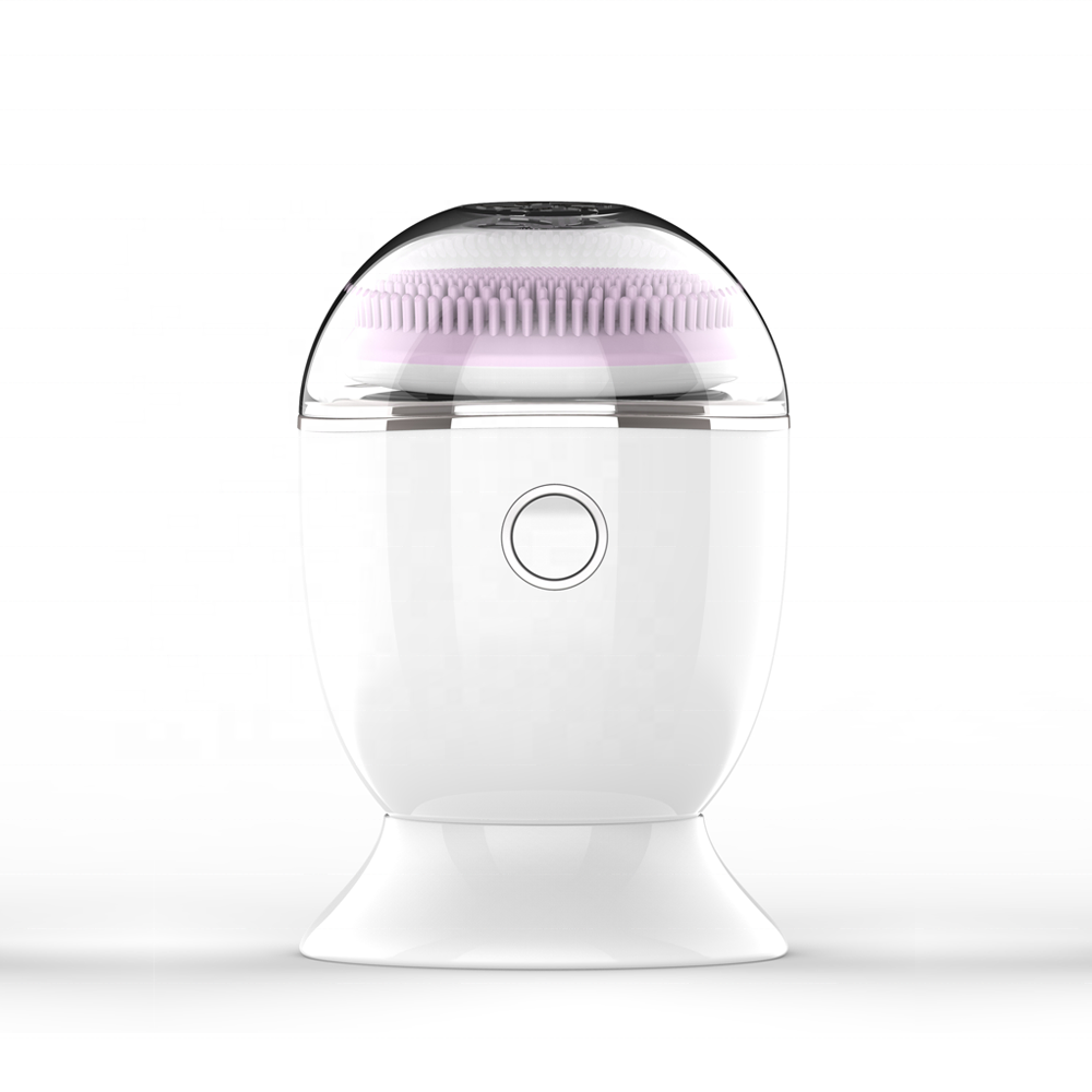 Waterproof ultrasonic silicone facial cleansing brush